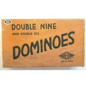 Vintage Double Nine Double Six Dominoes Halsam Set 920-W Empire State Building